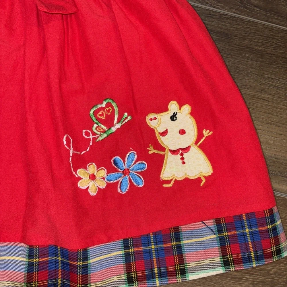Sikaffy‎ Plaid Peppa Pig Dresss Size 4